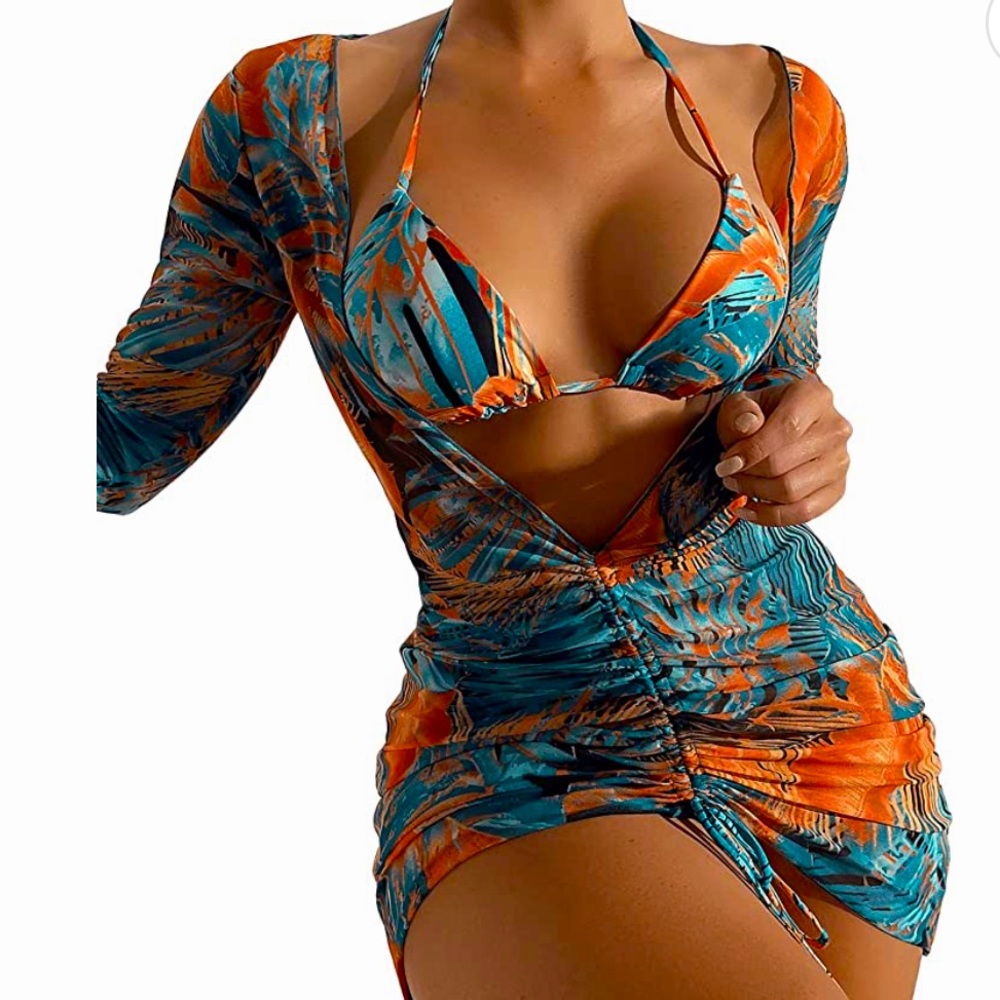 Multicolor Bikini Swimsuit with coverup!